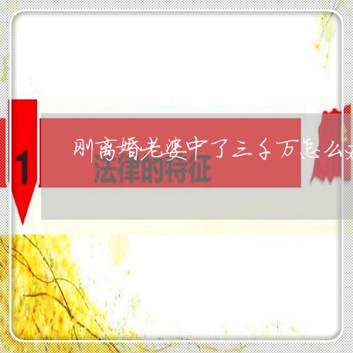 刚离婚老婆中了三千万怎么办/2023061194047