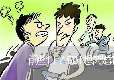 前些日子疯狂想离婚怎么回事/2023060372502