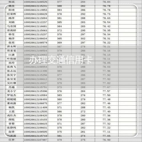 办理交通信用卡/2023020407580