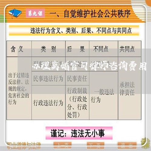 办理离婚官司律师咨询费用