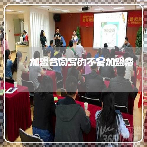 加盟合同写的不是加盟费/2023030515036