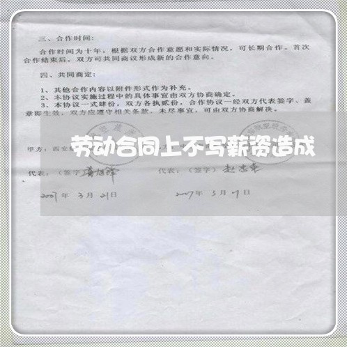 劳动合同上不写薪资造成/2023041594726