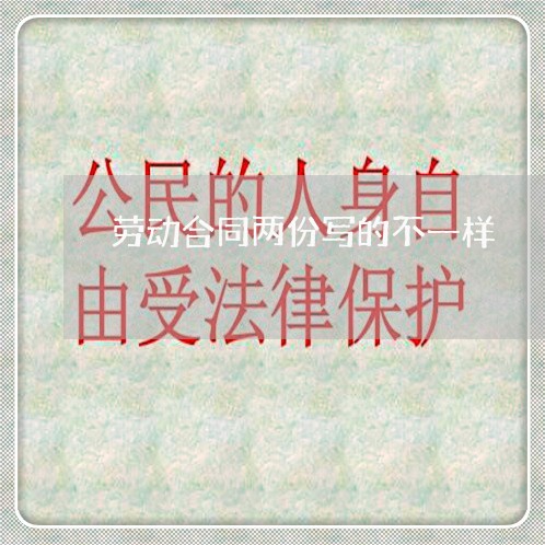 劳动合同两份写的不一样/2023061626148