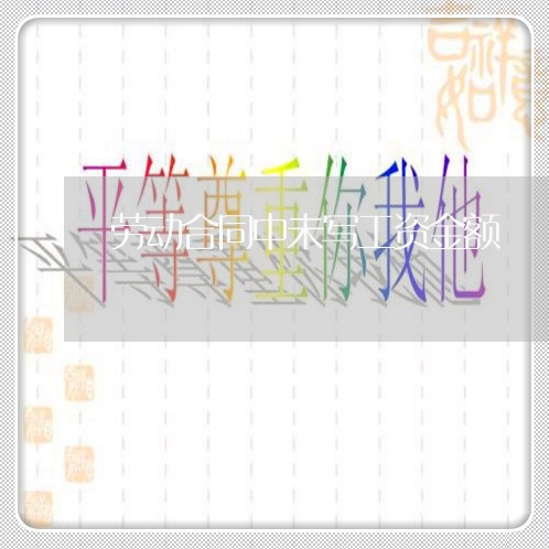 劳动合同中未写工资金额/2023060247150