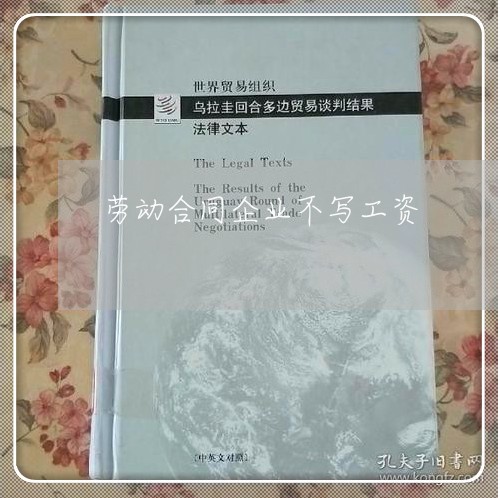 劳动合同企业不写工资/2023040207950 劳动合同企业不写工资/2023040207950