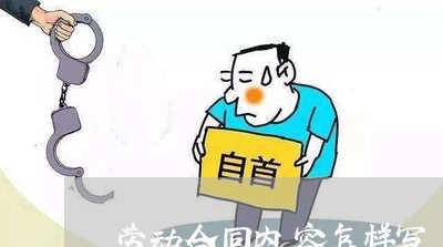 劳动合同内容怎样写/2023040272713