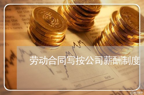 劳动合同写按公司薪酬制度/2023042072707