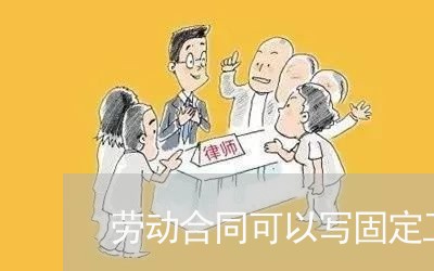 劳动合同可以写固定工资/2023022672713 劳动合同可以写固定工资/2023022672713