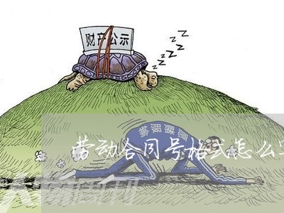 劳动合同号格式怎么写图片/2023042208161