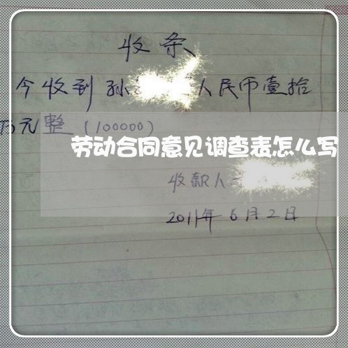劳动合同意见调查表怎么写/2023061632814 劳动合同意见调查表怎么写/2023061632814