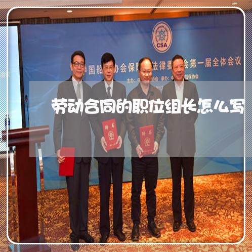 劳动合同的职位组长怎么写/2023042436960