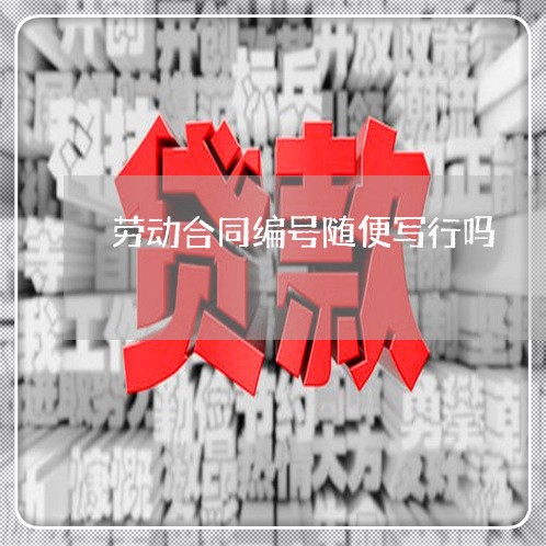 劳动合同编号随便写行吗/2023011750379