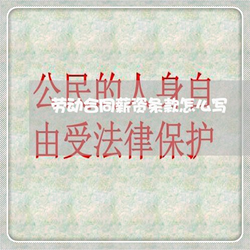 劳动合同薪资条款怎么写/2023011728380 劳动合同薪资条款怎么写/2023011728380