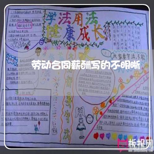 劳动合同薪酬写的不明晰/2023042259614