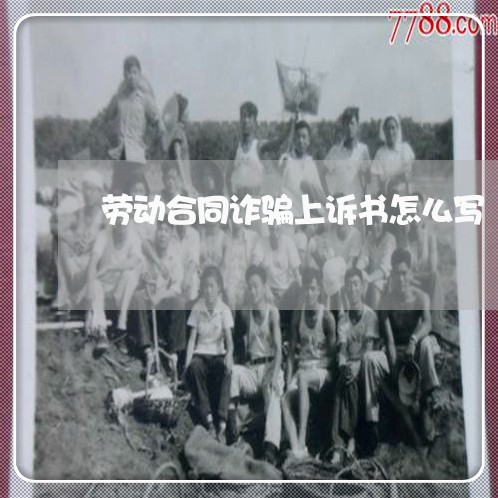 劳动合同诈骗上诉书怎么写/2023061547259