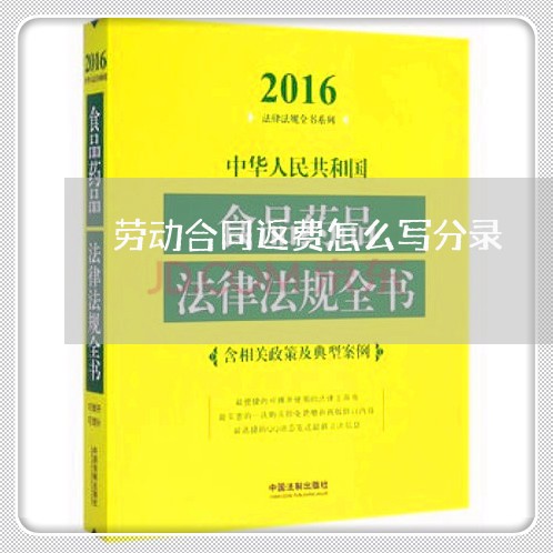 劳动合同返费怎么写分录/2023041683614