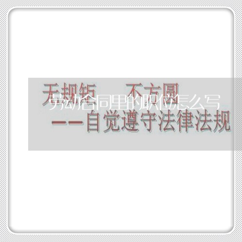 劳动合同里的职位怎么写/2023041497350 劳动合同里的职位怎么写/2023041497350