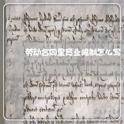 劳动合同里竞业限制怎么写/2023060282402