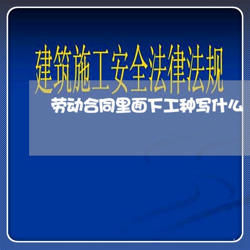 劳动合同里面下工种写什么/2023041438370 劳动合同里面下工种写什么/2023041438370