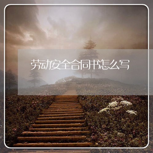 劳动安全合同书怎么写/2023022774825