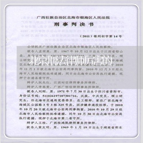 北京刑法律师厉害的/2023031719250