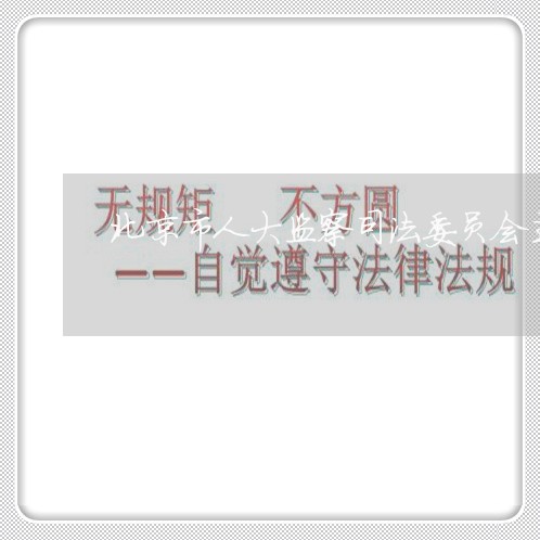 北京市人大监察司法委员会主任