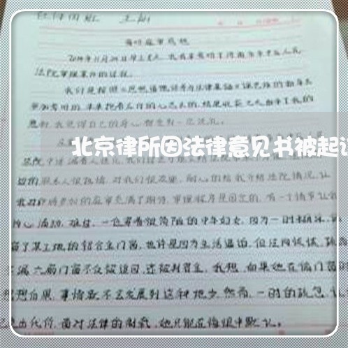 北京律所因法律意见书被起诉
