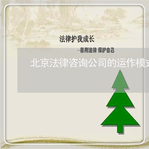 北京法律咨询公司的运作模式