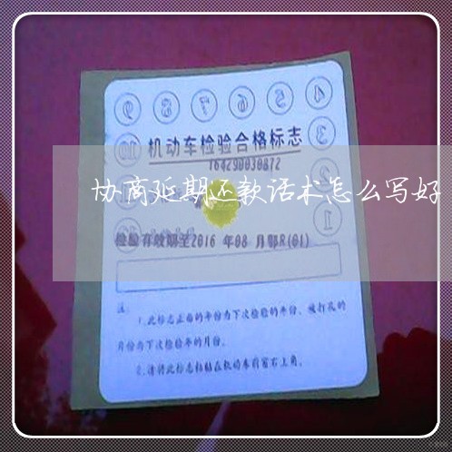 协商延期还款话术怎么写好/2023071261615