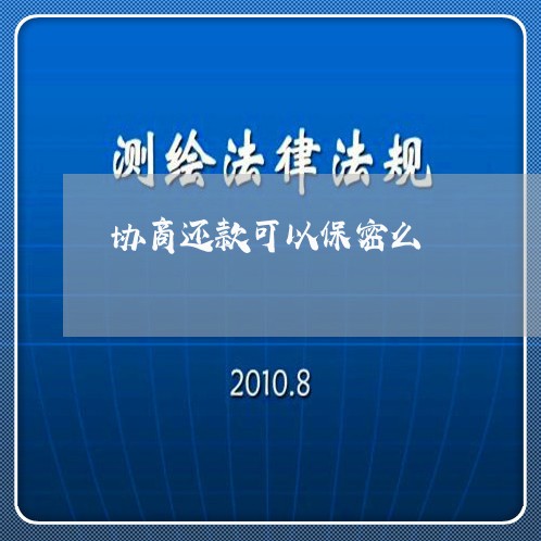 协商还款可以保密么/2023110674947