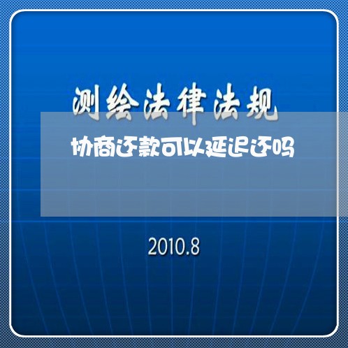 协商还款可以延迟还吗/2023110872503