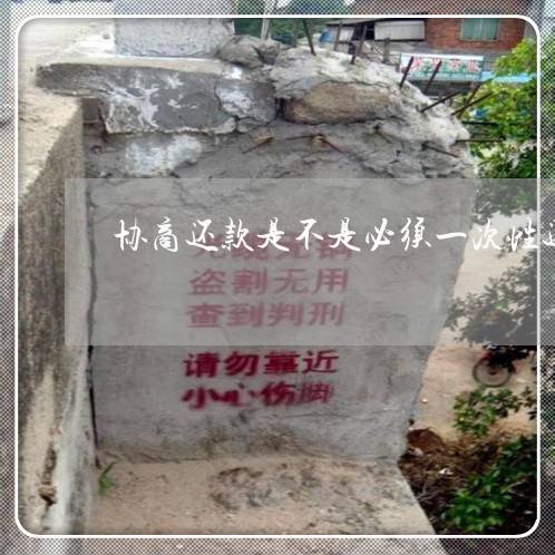 协商还款是不是必须一次性还清/2023030103939