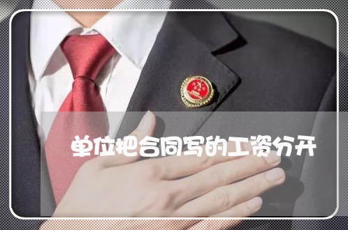 单位把合同写的工资分开/2023042330584 单位把合同写的工资分开/2023042330584
