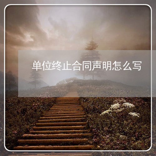 单位终止合同声明怎么写/2023041339369 单位终止合同声明怎么写/2023041339369