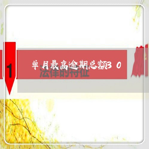 单月最高逾期总额30