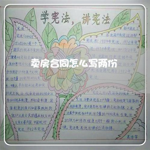 卖房合同怎么写两份/2023041151484 卖房合同怎么写两份/2023041151484