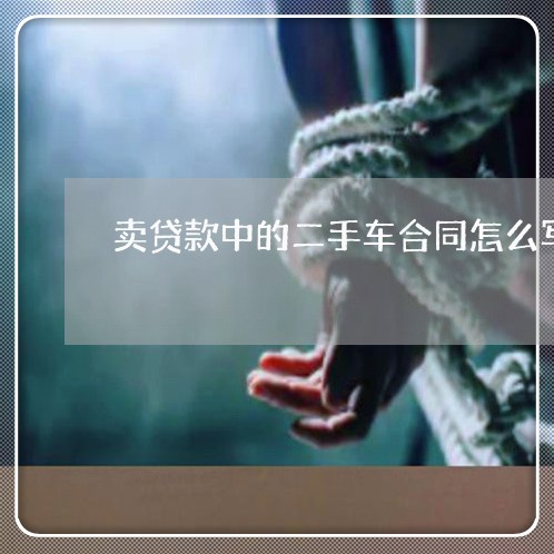 卖贷款中的二手车合同怎么写/2023061616151