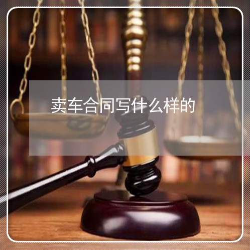 卖车合同写什么样的/2023041529169