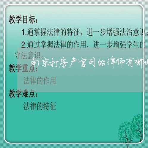 南京打房产官司的律师有哪些