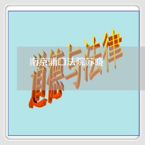 南京浦口法院苏晓 南京浦口法院苏晓