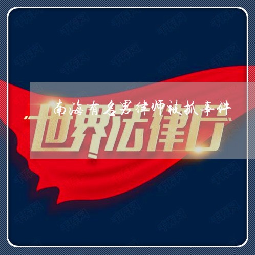 南海有名男律师被抓事件/2023060173615 南海有名男律师被抓事件/2023060173615