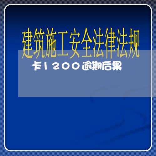 卡1200逾期后果
