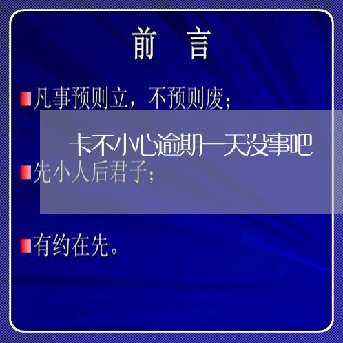 卡不小心逾期一天没事吧