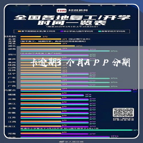 卡逾期3个月APP分期