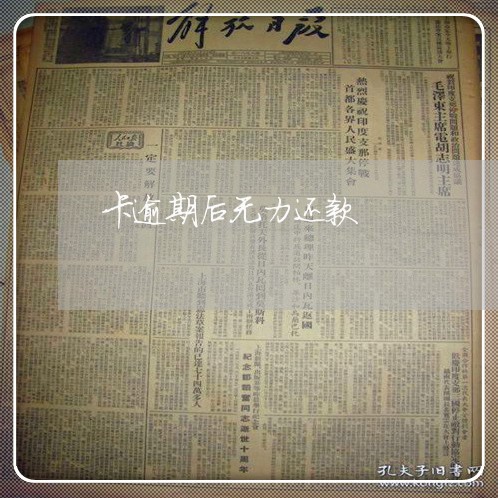 卡逾期后无力还款