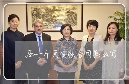 压一个月贷款合同怎么写/2023060831380