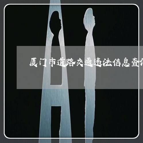 厦门市道路交通违法信息查询