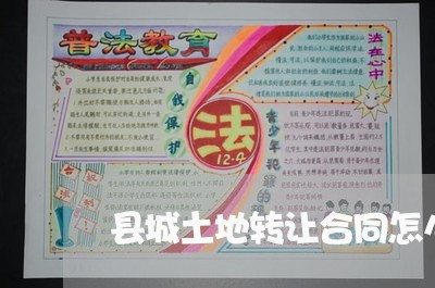 县城土地转让合同怎么写 县城土地转让合同怎么写
