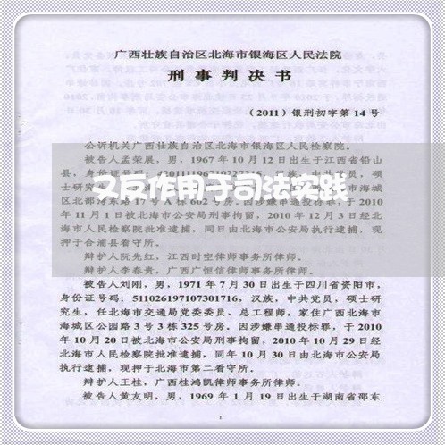 又反作用于司法实践