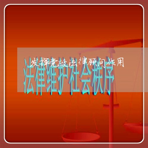 发挥党政法律顾问作用